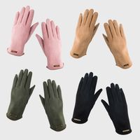 Fashion Solid Color Split Finger Gloves Keep Warm Cold-proof Leaking Gloves main image 1