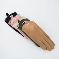 Fashion Solid Color Split Finger Gloves Keep Warm Cold-proof Leaking Gloves main image 3