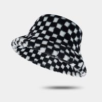New Checkerboard Fisherman Hat Autumn And Winter Warmth Thick Hat Personality Wild Fashion Basin Hat main image 3