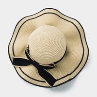 Big Wave-side Hat Ladies Bow Straw Hat Travel Beach Sunscreen Sun Hat main image 4