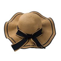 Big Wave-side Hat Ladies Bow Straw Hat Travel Beach Sunscreen Sun Hat main image 6