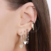 Single Geometric Long 18k Earrings Simple New Punk Style Copper Ear Clip main image 4