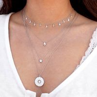 S925 Silver New Necklace Star Moon Lightning Pendant Necklace Fashion Simple Clavicle Chain main image 5