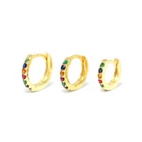 European And American Single Row Colorful Zircon Earrings Trendy Simple Geometric Fashion Diamond Earrings main image 1