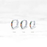 European And American Single Row Colorful Zircon Earrings Trendy Simple Geometric Fashion Diamond Earrings main image 3