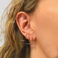 European And American Single Row Colorful Zircon Earrings Trendy Simple Geometric Fashion Diamond Earrings main image 4