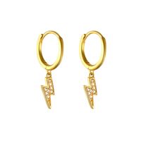 Diamond-studded Lightning Ear Buckle Earrings main image 2