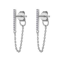 Diamond Tassel Earrings Fashion Chain Back Hanging Earrings main image 6