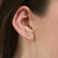 Einfache Ohrringe Mode-persönlichkeit O-förmige Multi-zirkon-ohrringe main image 3