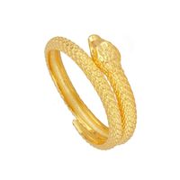 Cross-border Creative Personality Retro Snake-shaped Ring Real Gold Plating 18k Snake-shaped Open Ring Wholesale main image 1