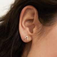 Creative V-shaped Earrings Geometric Inlaid Zircon Earrings main image 4