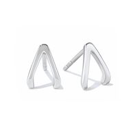 Creative V-shaped Earrings Geometric Inlaid Zircon Earrings main image 6