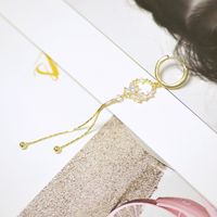 European And American Cross-border Fashion Simple Earrings Micro-inlaid Zircon Stars Long Tassel Earrings main image 5