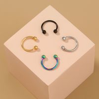مزيج مجموعة الأنف خاتم الأنف المسامير متعددة اللون C على شكل بسيط شخصية مجوهرات main image 1