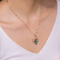 Mode Natürliche Farbe Abalone Shell Unregelmäßige Hängende Schlüsselbeinkette Halskette main image 2