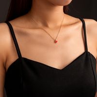 Collar De Amor De Moda Coreana Collar Rojo Turquesa Cadena De Clavícula Al Por Mayor main image 2