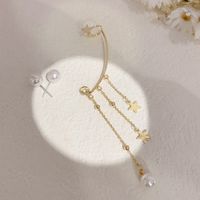 New Trendy Earrings Pearl Ear Bone Clip Tassel Earrings main image 4