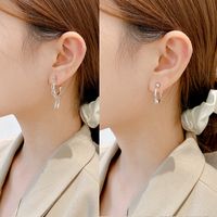 Asymmetric Chain Lock Earrings Korea Temperament Earrings main image 3