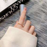 Temperament Cross Bow Pearl Ring Fashion Personality Adjustable Opening Index Finger Ring main image 2
