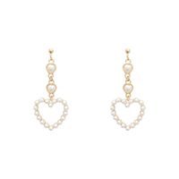 Retro Style Love Pearl Earrings Korean Temperamentlong Peach Heart Earrings main image 5