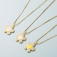 New Cute Smiling Face Flower Necklace Niche Design Temperament Wild Clavicle Chain main image 3