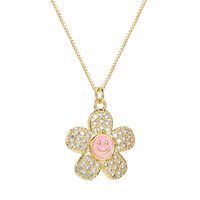 New Cute Smiling Face Flower Necklace Niche Design Temperament Wild Clavicle Chain main image 6