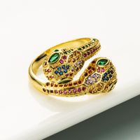 Cross-border European And American Fashion Trend Copper Micro-inlaid Color Zircon Ring Adjustable Opening main image 1