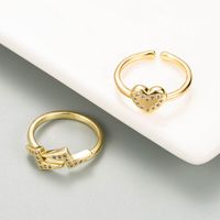 European And American Fashion Trend Simple Geometric Love Lightning Copper Micro-inlaid Zircon Ring main image 3