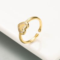 European And American Fashion Trend Simple Geometric Love Lightning Copper Micro-inlaid Zircon Ring main image 4