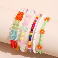 Bracelet Multi-pièces En Perles De Riz D&#39;ours De Couleur De Mode Coréenne Nouveau main image 1