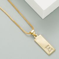 Style Punk Plaqué Cuivre Zircon 26 Alphabet Anglais Pendentif Carré Collier En Gros main image 5