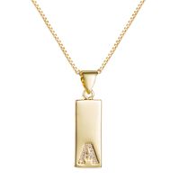 Style Punk Plaqué Cuivre Zircon 26 Alphabet Anglais Pendentif Carré Collier En Gros main image 6