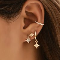 Fashion Personality Full Diamond Star Pendant Earrings main image 3