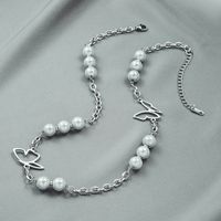 New Pearl Titanium Steel Butterfly Necklace Clavicle Chain Accessories main image 4
