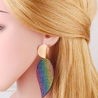 Color Rhinestone Exaggerated Geometric Love Round Earrings main image 6