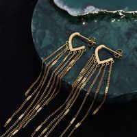 Korean Style Tassel Earrings Titanium Steel Plated 18k Real Gold Ear Jewelry main image 5