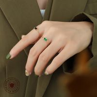 الأوروبية والأمريكية الأزياء الزركون مطعمة Pullable حلقة الإبداعية الاتجاه إصبع سلسلة معدنية اليد مجوهرات main image 4