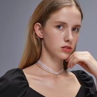 Simple Double-layer Mesh Clavicle Chain Choker Collar Clavicle Neckband main image 1