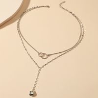Double-layer Love Pendant Necklace Interlocking Stacking Long Sweater Chain main image 3