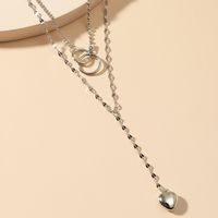 Double-layer Love Pendant Necklace Interlocking Stacking Long Sweater Chain main image 4