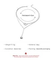 Double-layer Love Pendant Necklace Interlocking Stacking Long Sweater Chain main image 6
