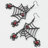 Conjunto De Collar De Aretes Exagerados Collar De Aretes De Diamantes Con Tela De Araña De Halloween main image 4