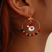 Christmas Asymmetrical Earrings European And American Retro Oily Snowman Winding Christmas Tree Earrings main image 5