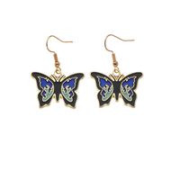 New Korean Simple Fashion Butterfly Ear Hoop Earrings Female Retro Alloy Drip Ear Jewelry main image 6