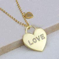 Lock Pendant Letter Heart Necklace Sweater Chain main image 3
