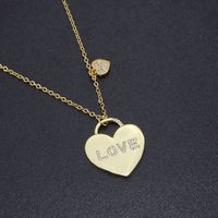 Lock Pendant Letter Heart Necklace Sweater Chain main image 4