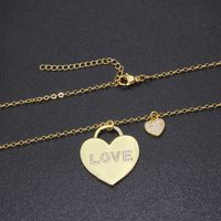 Lock Pendant Letter Heart Necklace Sweater Chain main image 5