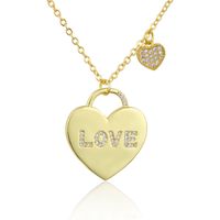 Lock Pendant Letter Heart Necklace Sweater Chain main image 6