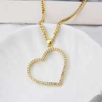 Ins Europe And America Cross Border E-commerce Inlaid Zirconium Elegant Heart Pendant  Spot Fashion Simple Necklace Sweater Chain main image 4