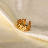 European And American Fashion Trend Open Ring 18k Gold-plated Stainless Steel Ring main image 1